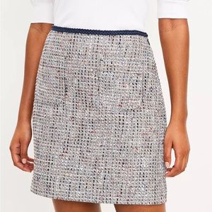 NWT LOFT Multi color tweed skirt size 0